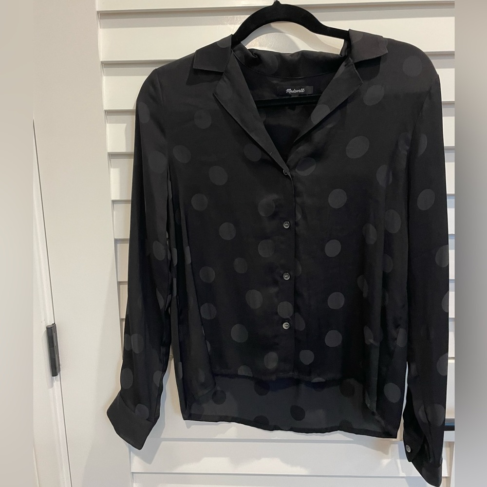 Madewell medium polka dot blouse